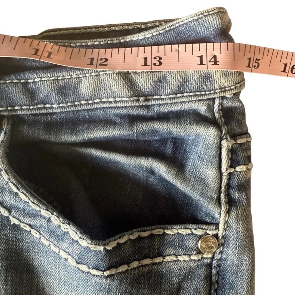 ✨ TELEPATIA Women’s Low-Rise Decorative Pocket Bootcut Jeans Size 27 ⭐ - Picture 10 of 12